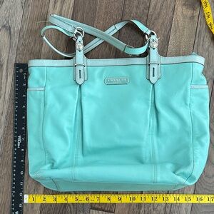 Coach Aqua Leather Tote Bag